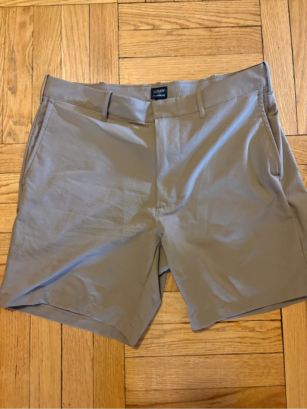 J. Crew Men's Flat Front Stretch Shorts in Light Gray
